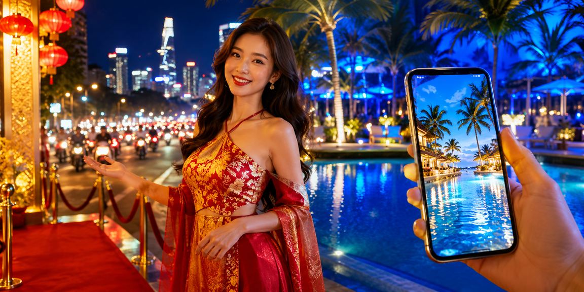 Người dùng tại TP.HCM trải nghiệm live casino trên điện thoại trong không khí lễ hội